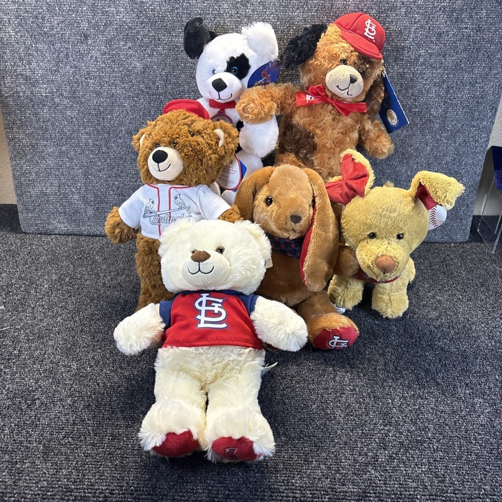 MLB St. Louis Cardinals Baseball 12" Plush Build-A-Bear Limited Edition~Set of 6